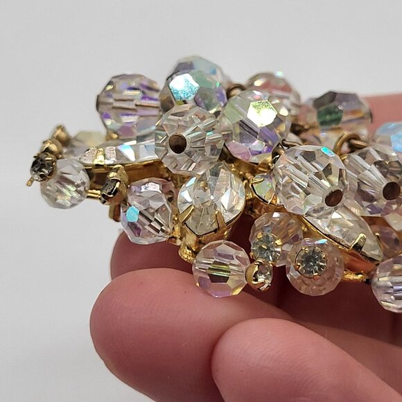 VTG  JULIANA D & E SPARKLING DANGLING FESTIVE RHINESTONES BROOCH PIN FAIRYCORE - Picture 4 of 9